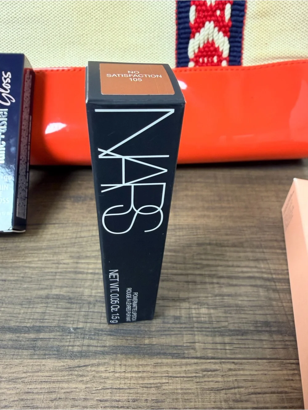 Tory Burch canvas bag with Spoiledchild Collagen, Beauty of Joseon, NARS, Stila